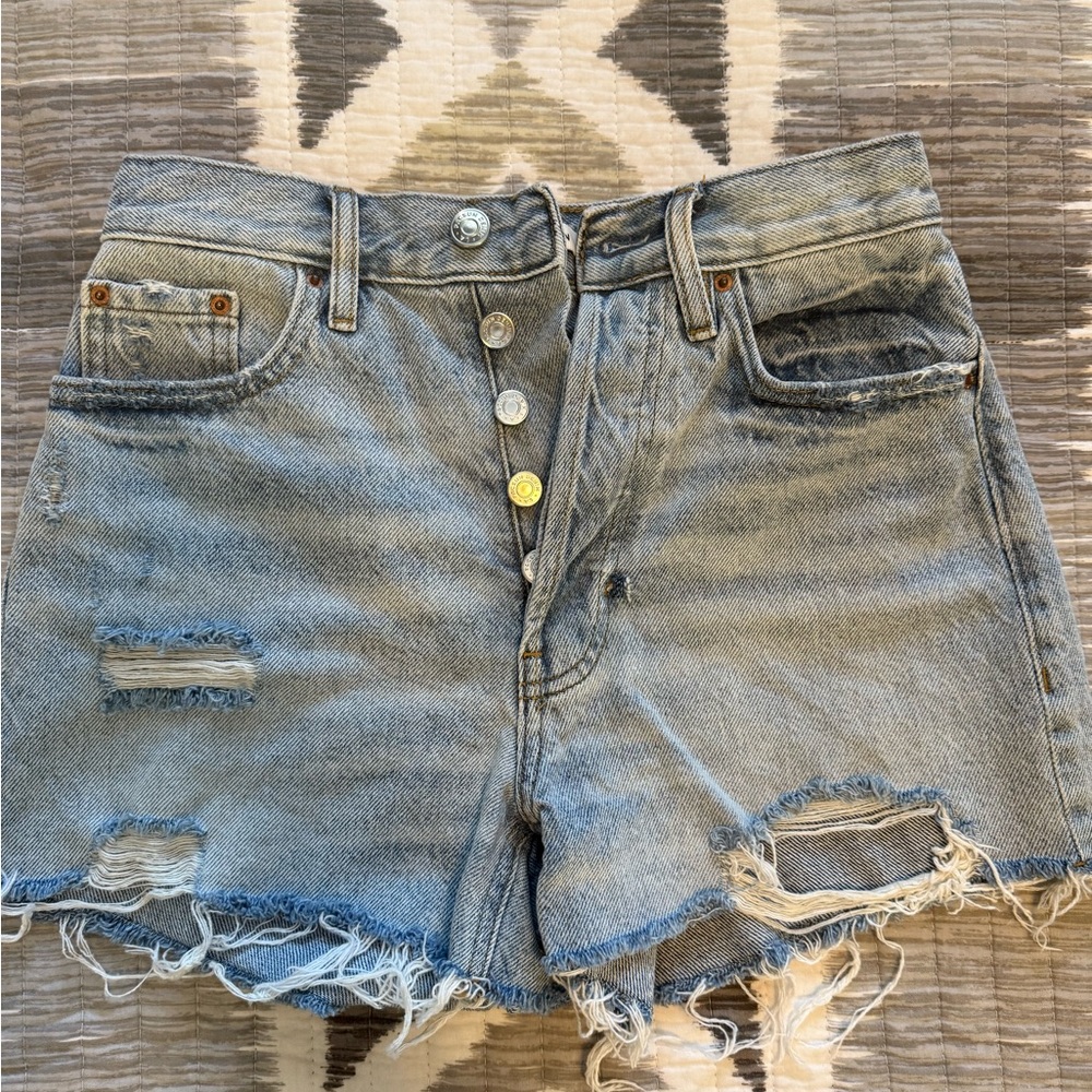 PacSun Distressed Denim Shorts - Blue